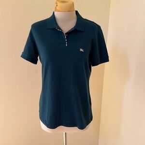 New! Burberry woman’s large peacock short sleeve polo.